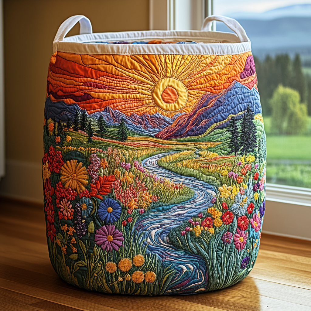 Golden Meadow Quilted Laundry Basket Great Stocking Stuffer