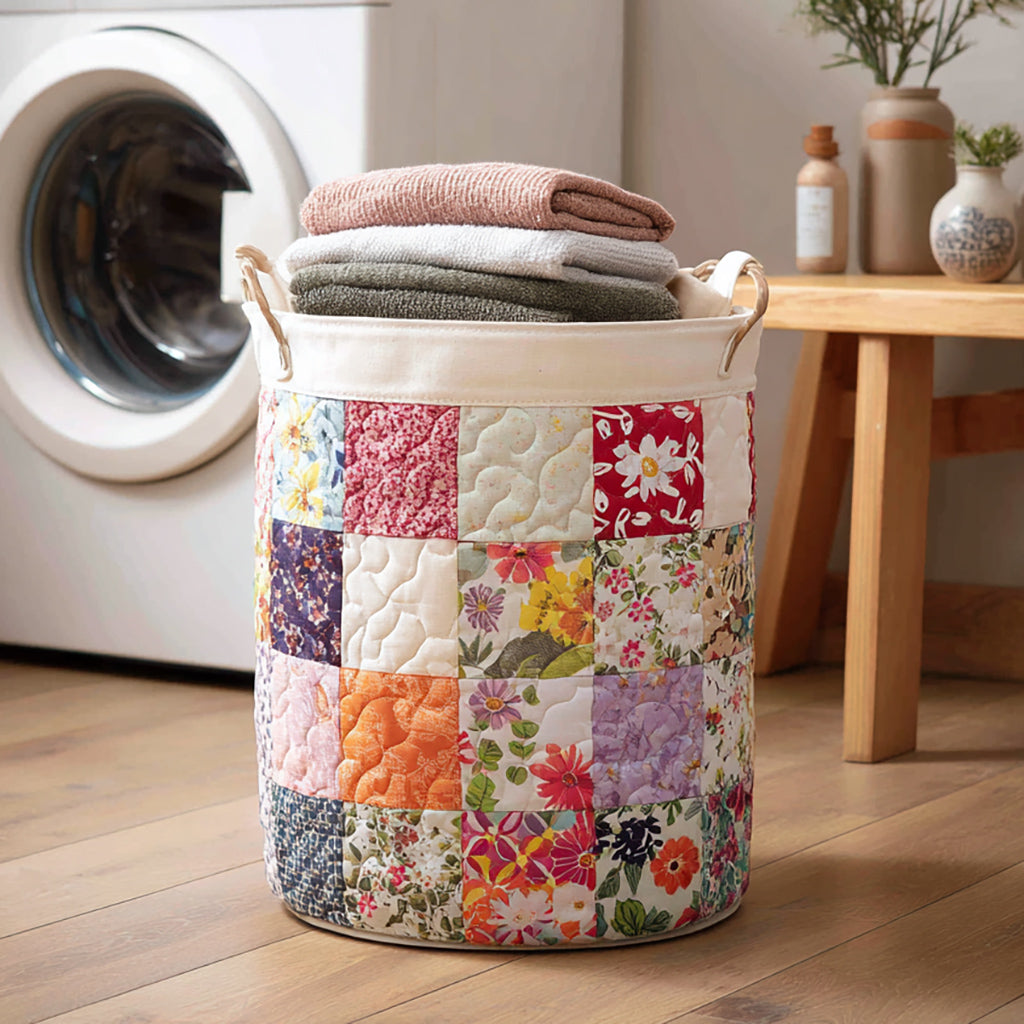 Flora Flower Quilted Laundry Basket Graduation Merch Gift