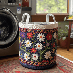 Sunny Bloom Quilted Laundry Basket Top Choice For Housewarming