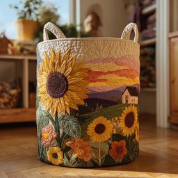 Flourishing Sunshine Quilted Laundry Basket Father�s Day Merch Gift