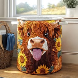 Playful Tongue Quilted Laundry Basket Merch For Mom