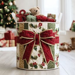 Golden Noel Quilted Laundry Basket Easter Merch Gift