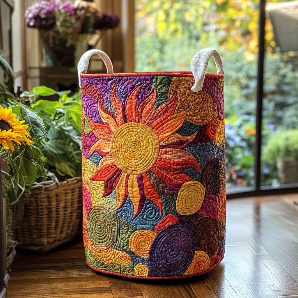 Warm Horizon Quilted Laundry Basket Thoughtful Housewarming Gift