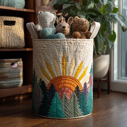 Pine Grove Quilted Laundry Basket Top Choice For Housewarming