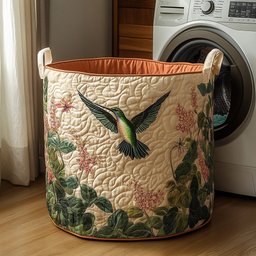 Fluttering Grace Quilted Laundry Basket Merch For Dad