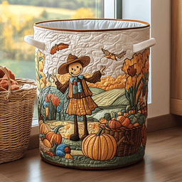 Scarecrow Garden Quilted Laundry Basket Thoughtful Housewarming Gift