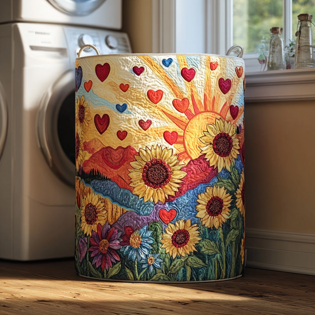 Radiant Sunrise Quilted Laundry Basket Best Gift For Him
