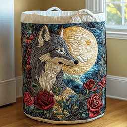 Wolf Spirit Quilted Laundry Basket Ideal Gift For Mom