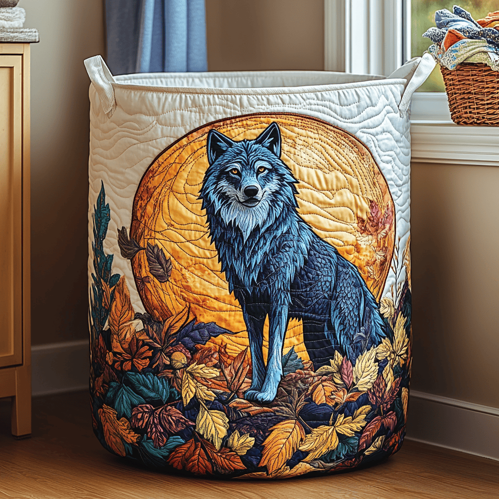 Wolf Path Quilted Laundry Basket Christmas Merch Gift
