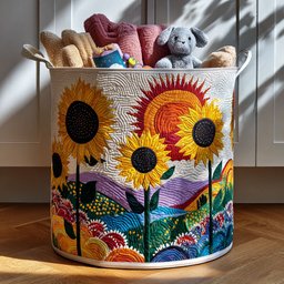Fields Of Light Quilted Laundry Basket Holiday Season Merch