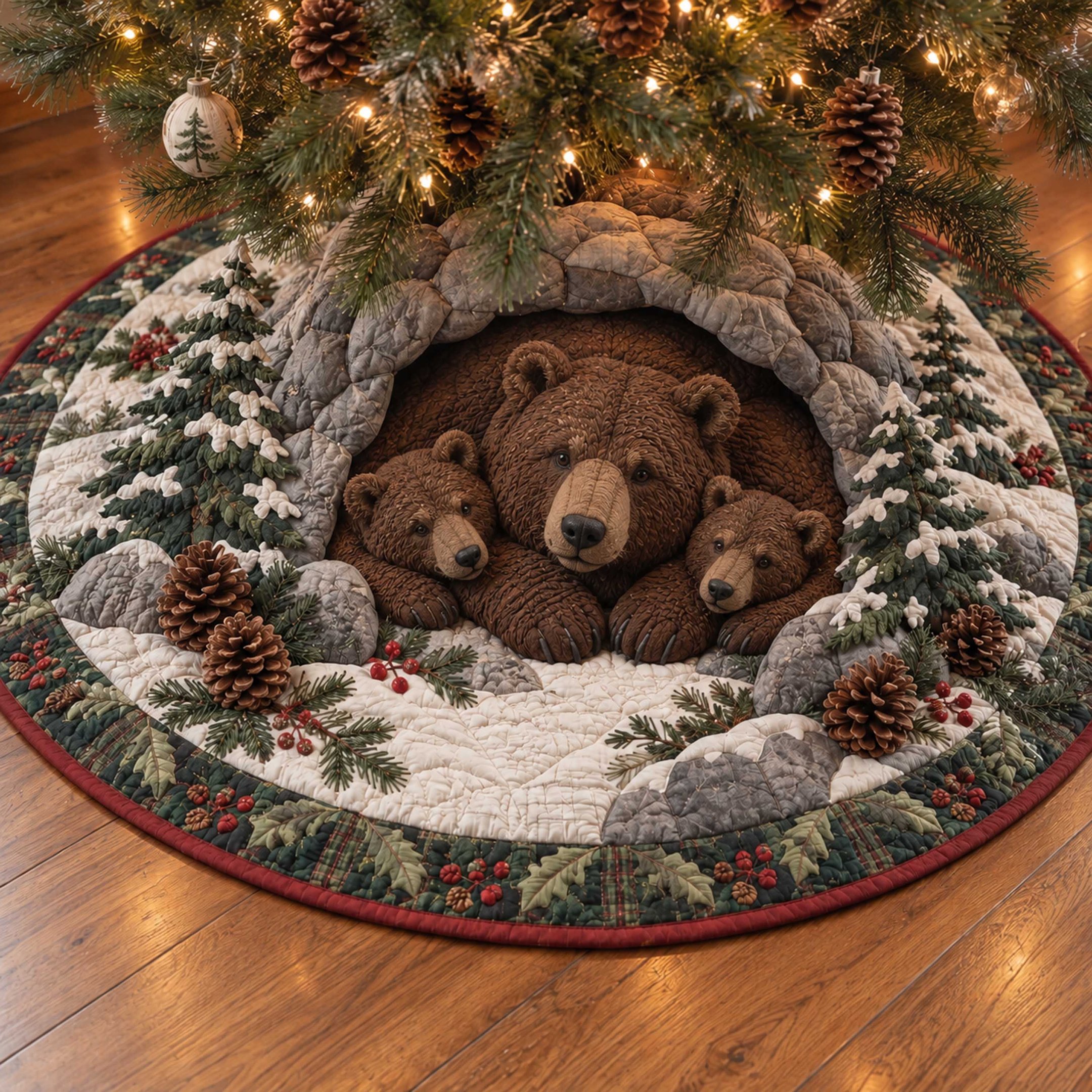 Woodland Friends Christmas Quilted Tree Skirt
