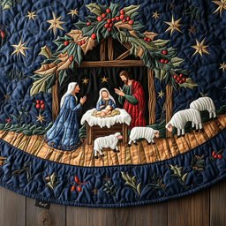 Eternal Hope Quilted Christmas Tree Skirt