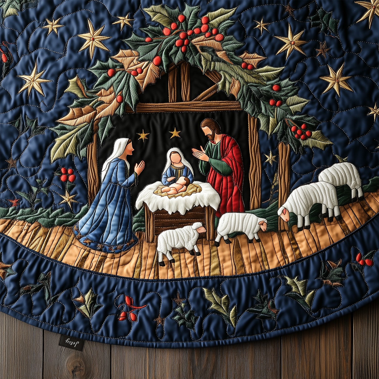 Eternal Hope Quilted Christmas Tree Skirt