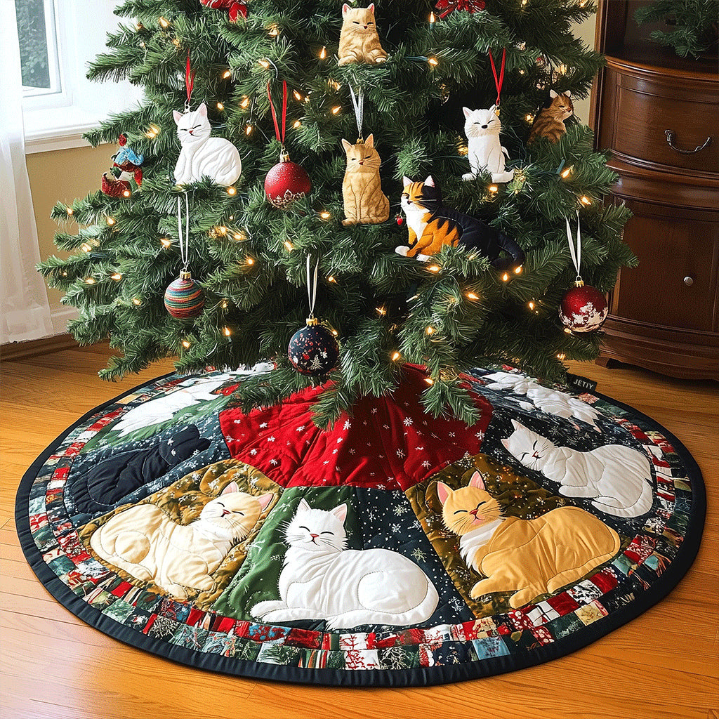 Furry Friends Quilted Christmas Tree Skirt