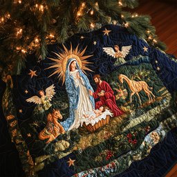 Christmas Star Quilted Christmas Tree Skirt