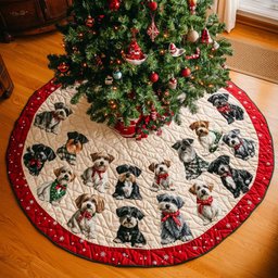 Schnauzer Christmas Bliss Christmas Quilted Tree Skirt