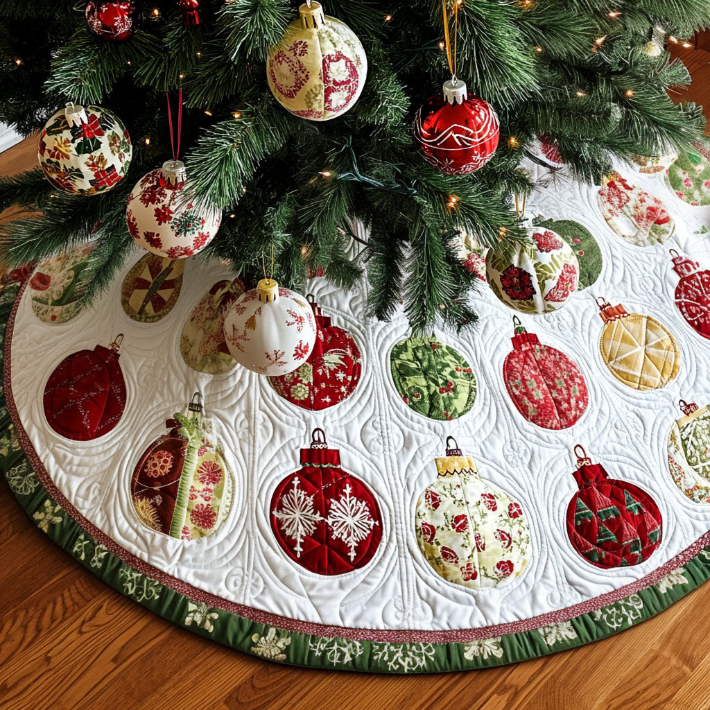 Cozy Charm Quilted Christmas Tree Skirt