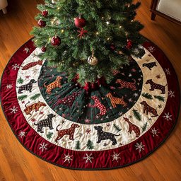 Hot Dog Happiness Christmas Quilted Tree Skirt