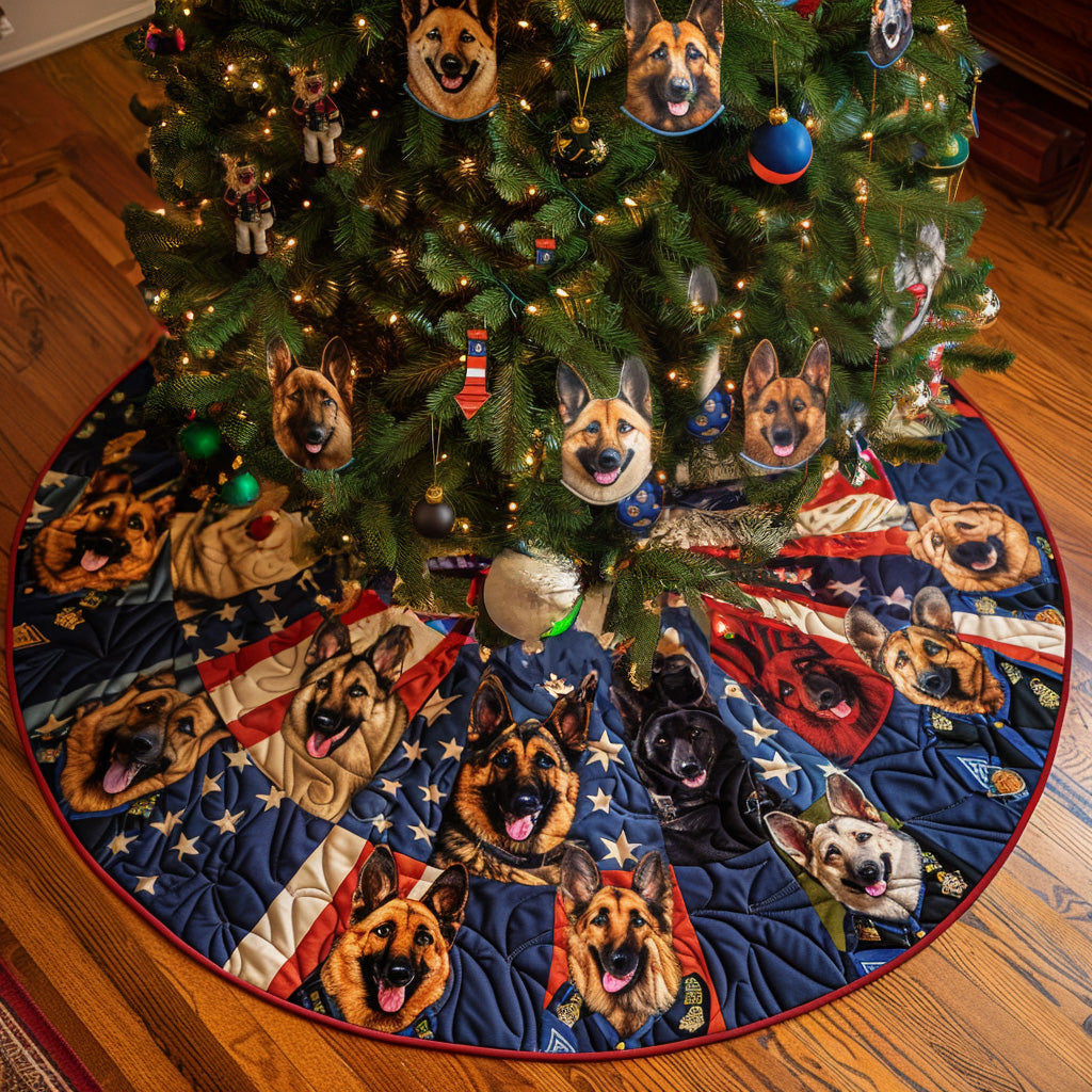 Shepherd Braver Quilted Christmas Tree Skirt