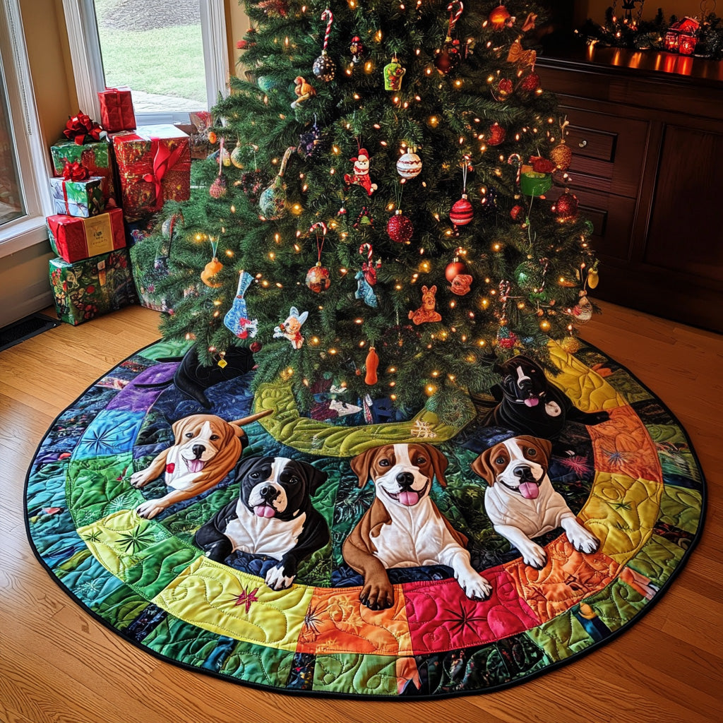 Kindred Pitbull Spirits Quilted Christmas Tree Skirt