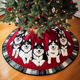 Husky Holiday Charm Quilted Christmas Tree Skirt
