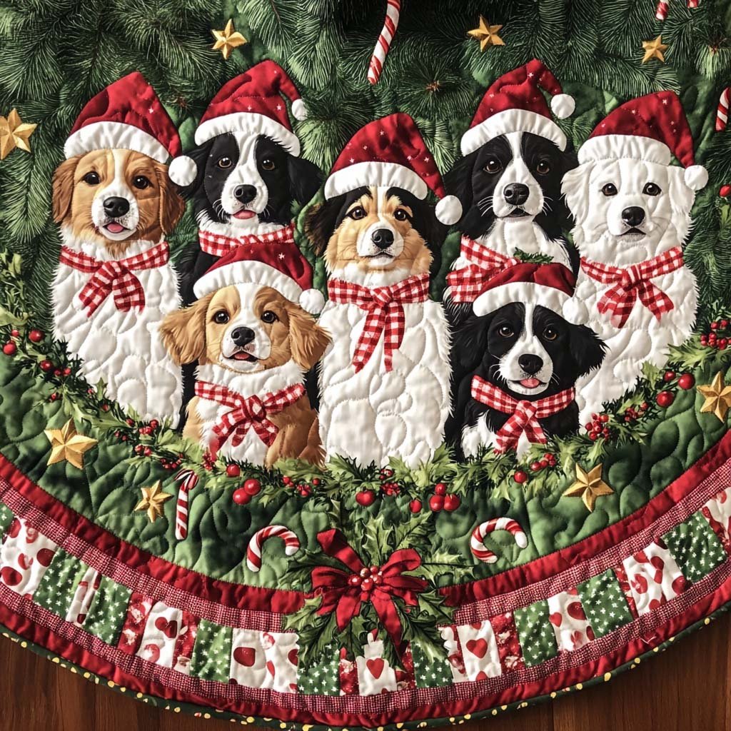 Christmas Australian Shepard Christmas Quilted Tree Skirt