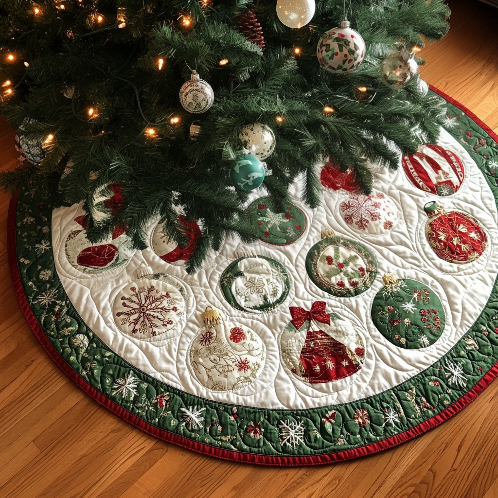 Holiday Splendor Quilted Christmas Tree Skirt