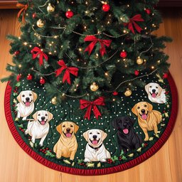 Labrador Festive Quilted Christmas Tree Skirt
