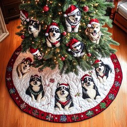 Arctic Cheer Christmas Quilted Tree Skirt