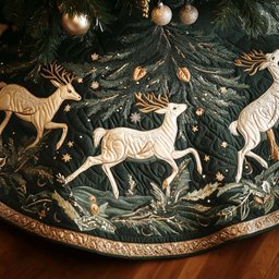 Woodland Wonder Quilted Christmas Tree Skirt