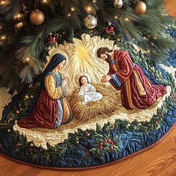 Divine Glow Christmas Quilted Tree Skirt