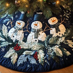 Frosted Cheer Quilted Christmas Tree Skirt