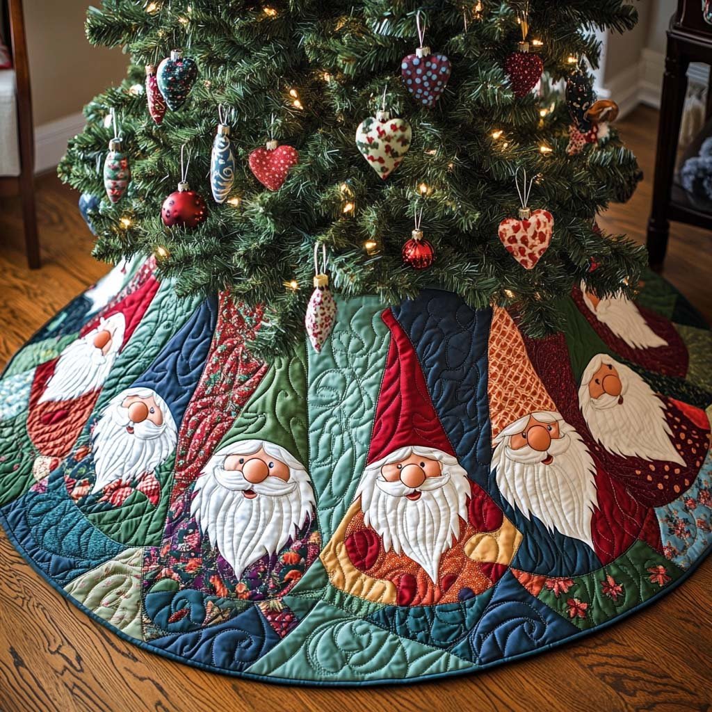 Frosted Delight Christmas Quilted Tree Skirt