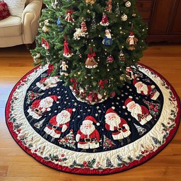 North Pole Magic Christmas Quilted Tree Skirt
