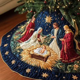 Holy Night Skirt Christmas Quilted Tree Skirt