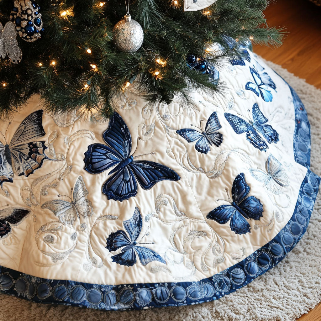Graceful Wings Quilted Christmas Tree Skirt