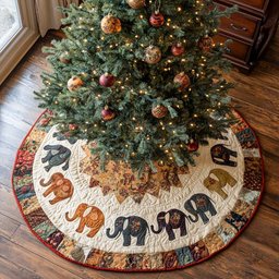 Rustic Charm Christmas Quilted Tree Skirt