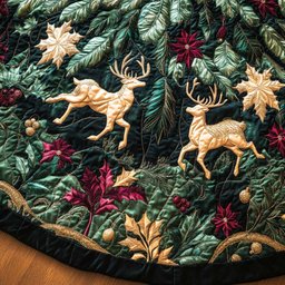 Forest Charm Quilted Christmas Tree Skirt