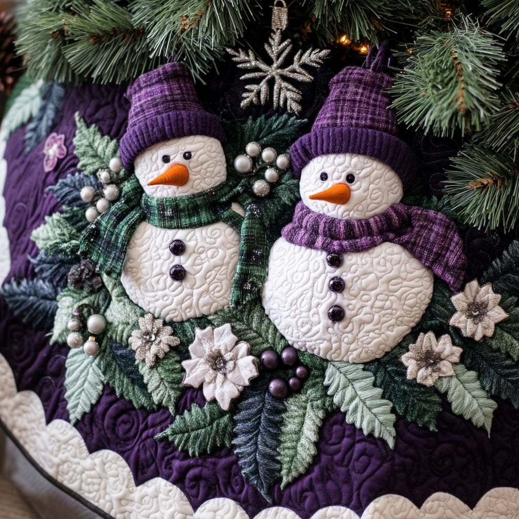 Jolly Trio Quilted Christmas Tree Skirt