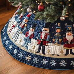 Nutcracker Glory Quilted Christmas Tree Skirt