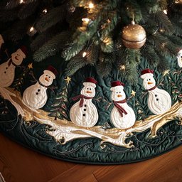 Jingle Frost Quilted Christmas Tree Skirt