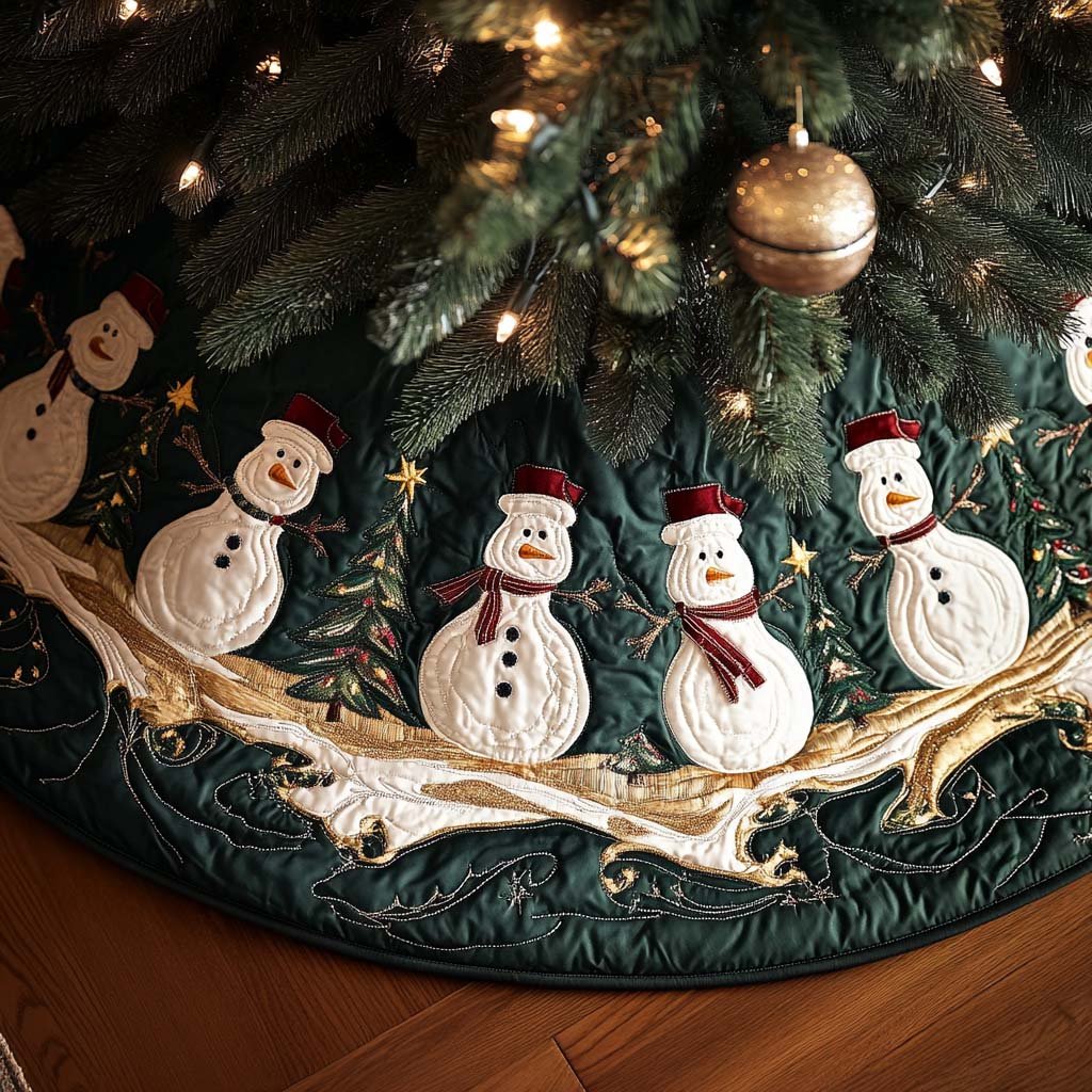Jingle Frost Quilted Christmas Tree Skirt