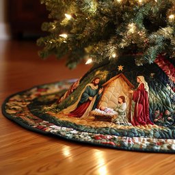 Christmas Glory Christmas Quilted Tree Skirt