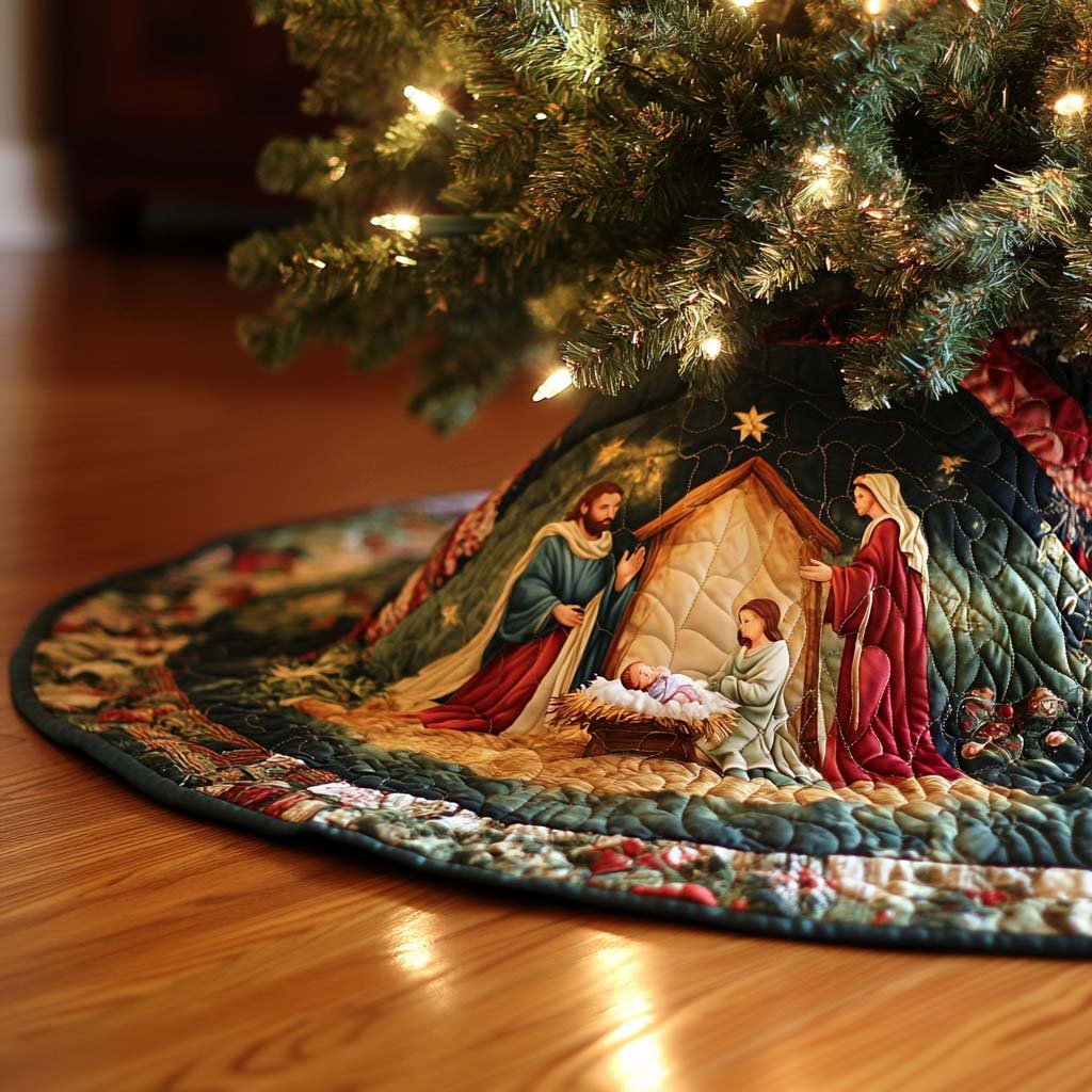 Christmas Glory Christmas Quilted Tree Skirt