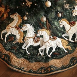 Winter Trot Quilted Tree Skirt