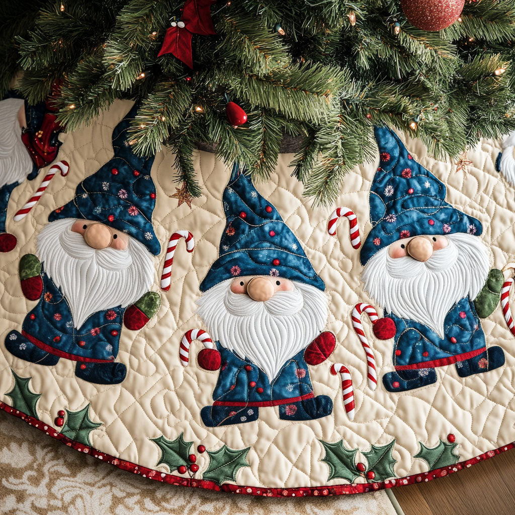 Gnome Merry Moments Quilted Christmas Tree Skirt