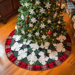 Plaid Wonderland Christmas Quilted Tree Skirt