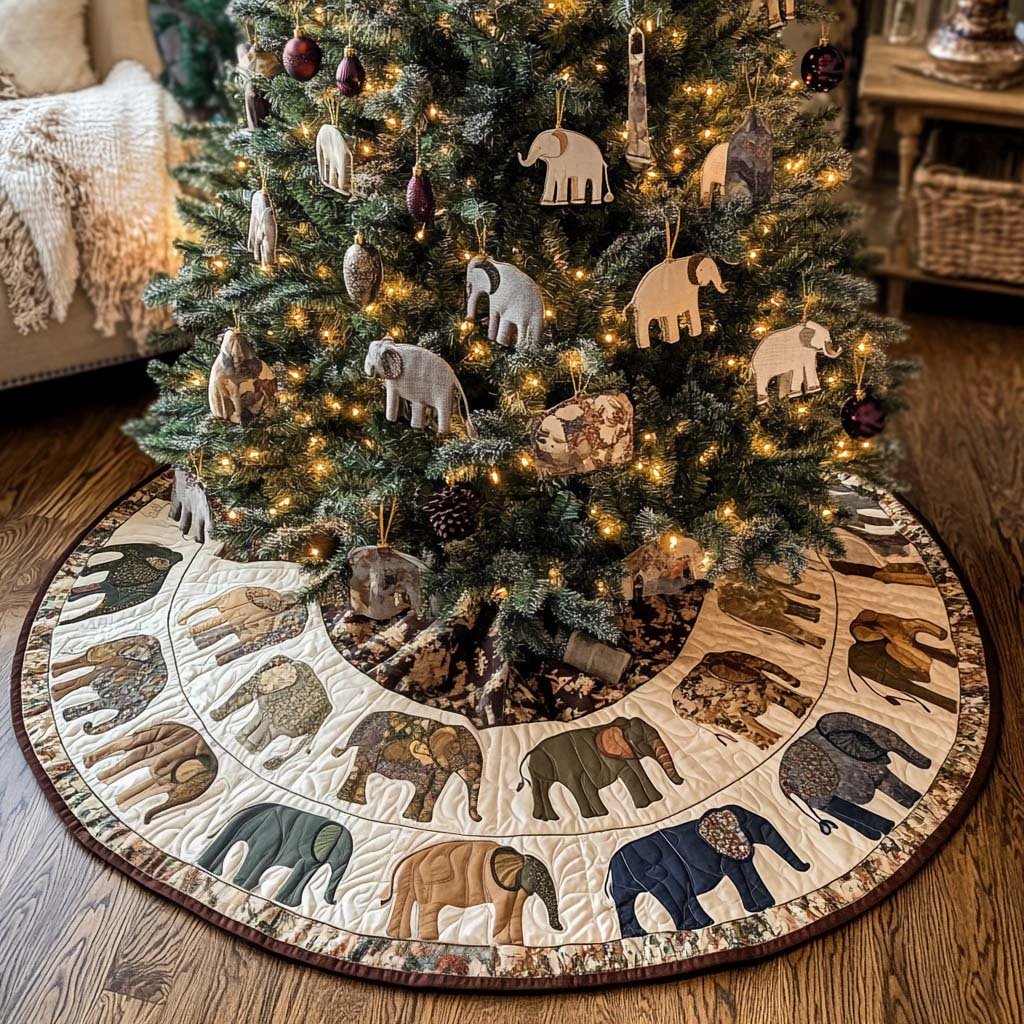 Forest Spirit Christmas Quilted Tree Skirt