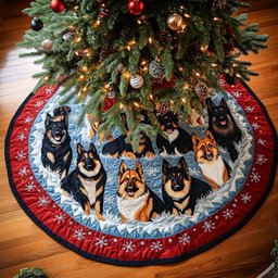German Shepherd Elegance Christmas Quilted Tree Skirt
