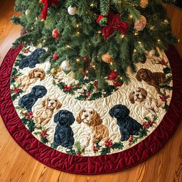 Spaniel Haven Quilted Christmas Tree Skirt